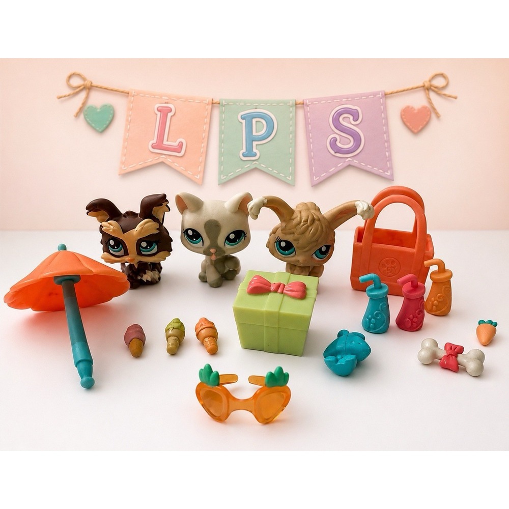 LPS Littlest Pet Shop Balloons N Treats Party Set #1471 #1472 #1473 Hasbro 2009